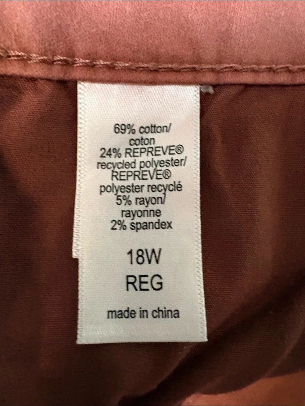 m jeans by maurices Women's High Rise Skinny Jeans in Rust Size 18W - Picture 7 of 8